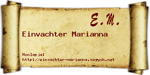Einvachter Marianna névjegykártya